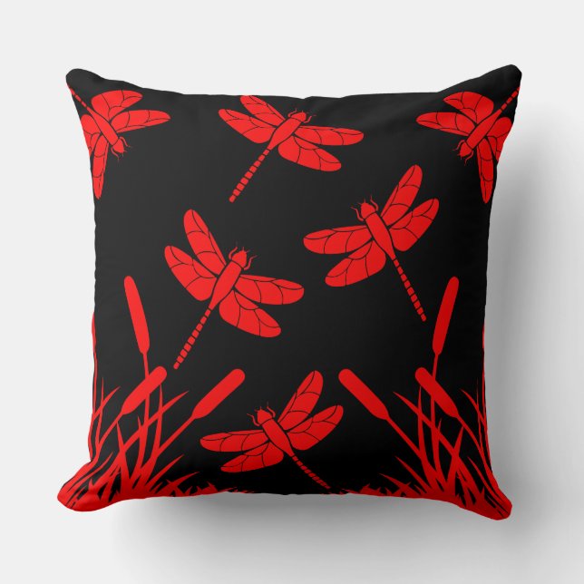 Cojín Decorativo Decoración con patrones de libélula (Anverso)