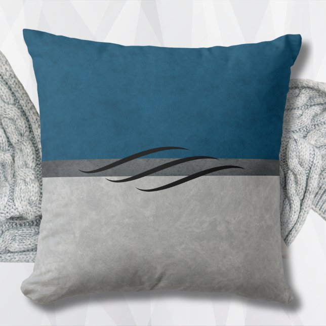 Cojín Decorativo Decoración contemporánea del hogar azul pizarra (Contemporary Slate Blue Home Décor Pillow)