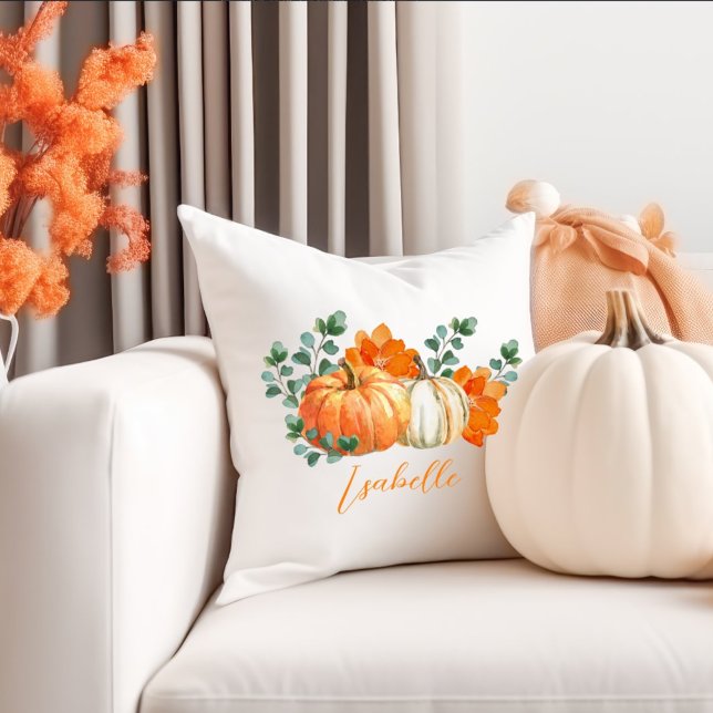 Cojín Decorativo Decoración de calabaza blanca y naranja (Subido por el creador)