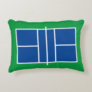 Cojín Decorativo Decoración de canchas de pickleball azules y verde