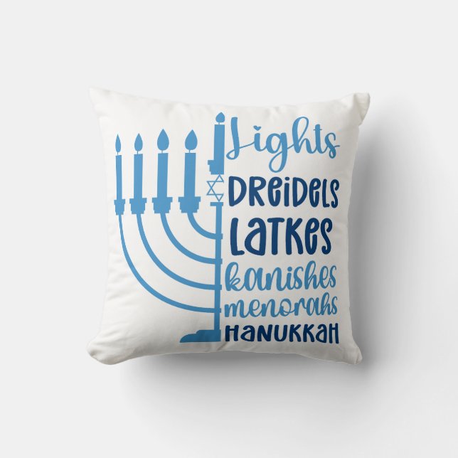 Cojín Decorativo Decoración de diseño festivo de Hanukkah (Anverso)