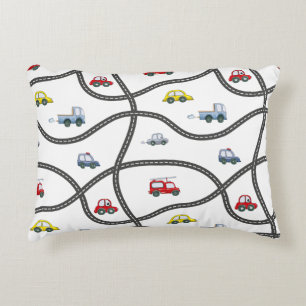 Cojín Decorativo Decoración de dormitorio de niño con coches y carr