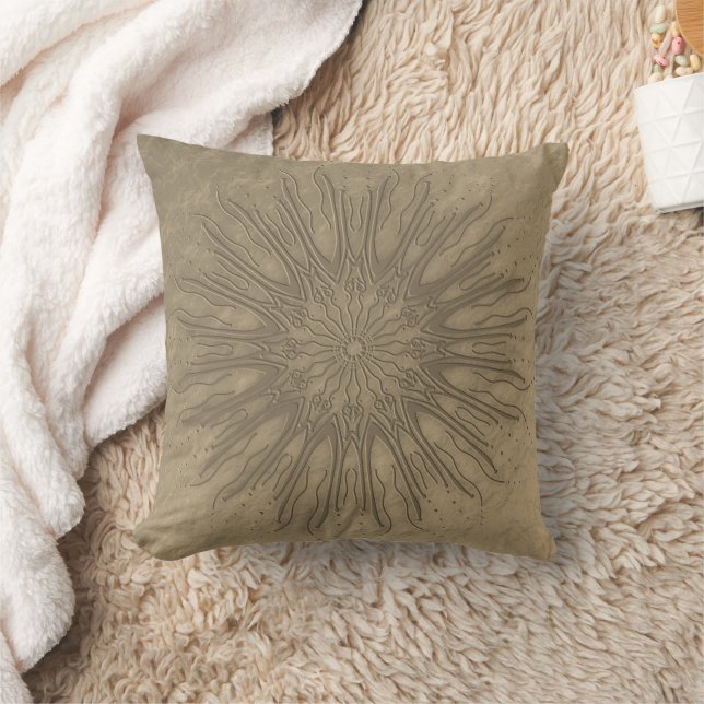 Cojín Decorativo Decoración de estilo boho orgánico sunburst mandal (Manta)