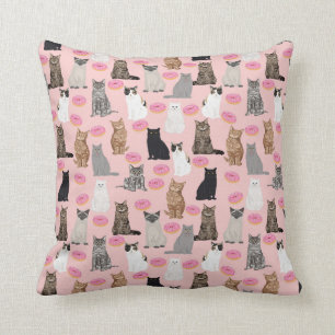 Cojín Decorativo Decoración de gatos y donuts pillow cat