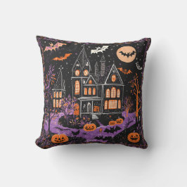 Cojín Decorativo Decoración de Halloween de murciélagos de Mansión