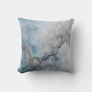 Cojín Decorativo Decoración de hogar abstracta azul aguamarina gris