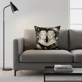 Cojín Decorativo Decoración de Hogar Galaxia Géminis Zodiaco Celest