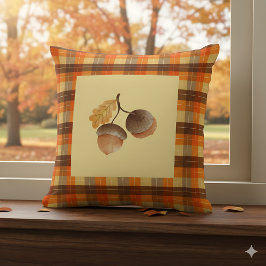 Cojín Decorativo Decoración de Hogar Rústico de Otoño con Plaid de 