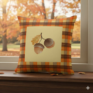 Cojín Decorativo Decoración de Hogar Rústico de Otoño con Plaid de
