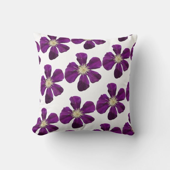 Cojín Decorativo Decoración de Jackmani Clematis (Anverso)