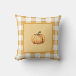 Cojín Decorativo Decoración de la caída de la calabaza Beige-plaid