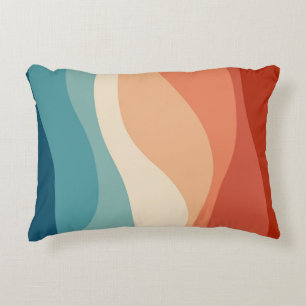 Cojín Decorativo Decoración de las olas de estilo retro colorido