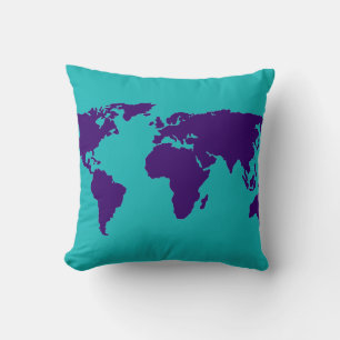 Cojín Decorativo decoración de mapas del mundo simple