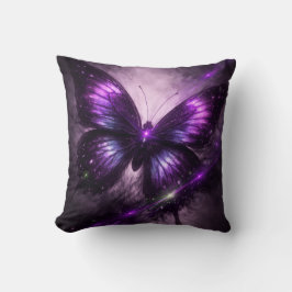 Cojín Decorativo Decoración de Mariposa Cósmica Brillante