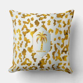 Cojín Decorativo Decoración de Moda Safari de Palm de oro de lujo