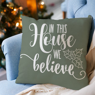 Cojín Decorativo Decoración de Navidad en esta casa creemos