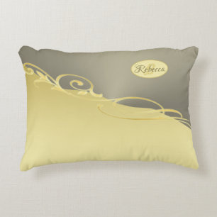 Cojín Decorativo Decoración de oro de lujo en oro y plata, Monogram