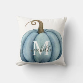 Cojín Decorativo Decoración de Otoño Boho con Calabaza Monogramada