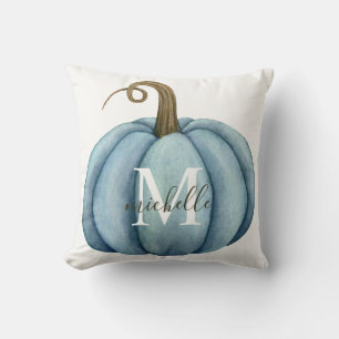 Cojín Decorativo Decoración de Otoño Boho con Calabaza Monogramada