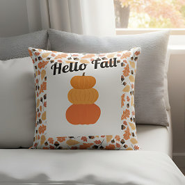 Cojín Decorativo Decoración de otoño con calabazas y hojas de otoño