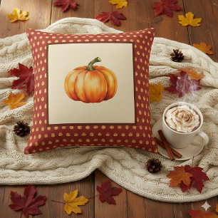 Cojín Decorativo Decoración de otoño de granja con calabaza - Retro