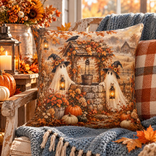 Cojín Decorativo Decoración de Otoño y Halloween con Fantasma Acoge