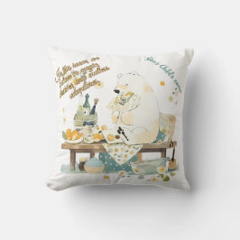 Cojín Decorativo Decoración de sala de guardería - Oso polar - Text