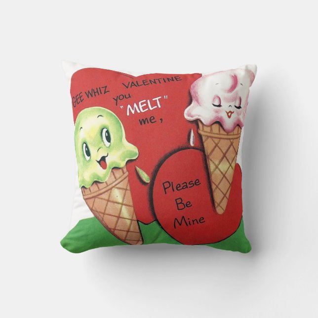 Cojín Decorativo Decoración de San Valentín retro (Anverso)