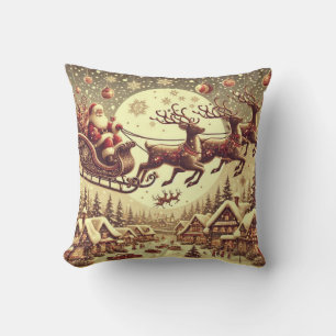 Cojín Decorativo Decoración de Santa Claus y Navidades de renos