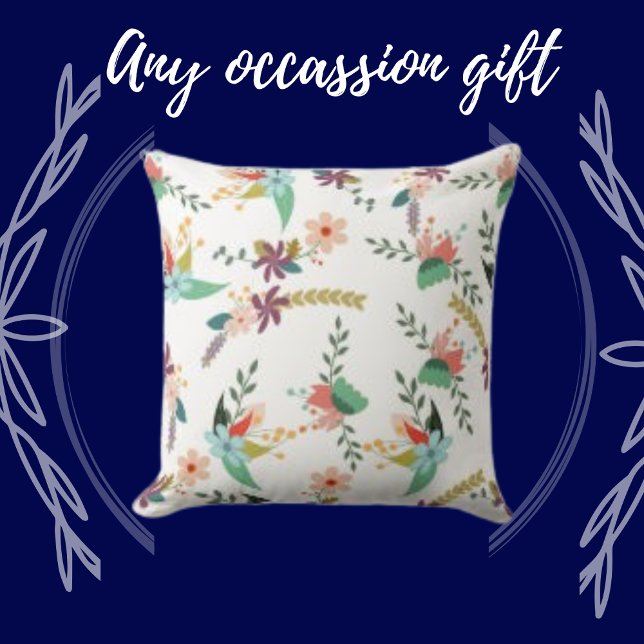 Cojín Decorativo Decoración de tendencia del patrón de hojas de flo (Subido por el creador)