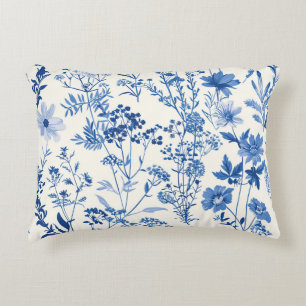 Cojín Decorativo Decoración de una casa de campo con flores azules