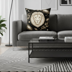 Cojín Decorativo Decoración del hogar galáctico Leo Zodíaco Celesti