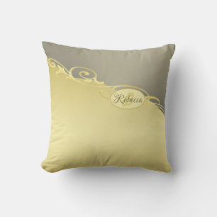 Cojín Decorativo Decoración dorada de lujo en oro y plata, Monogram