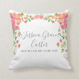 Cojín Decorativo Decoración femenina de la baya floral del jardín