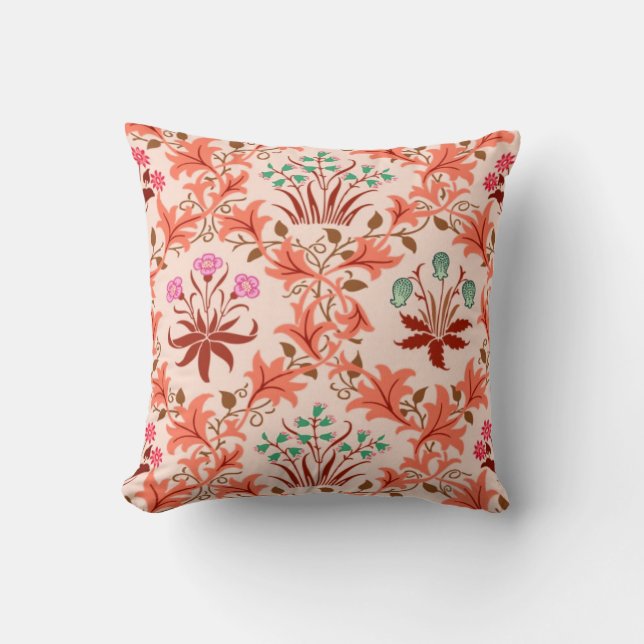Cojín Decorativo Decoración floral coral (Anverso)