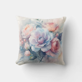 Cojín Decorativo Decoración floral suave con acuarela