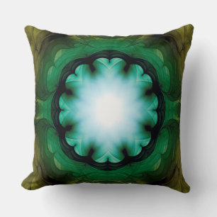 Cojín Decorativo decoración floral verde brillante