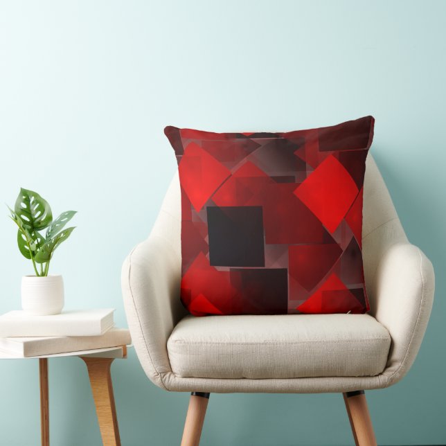 Cojín Decorativo Decoración geométrica abstracta roja (Silla)