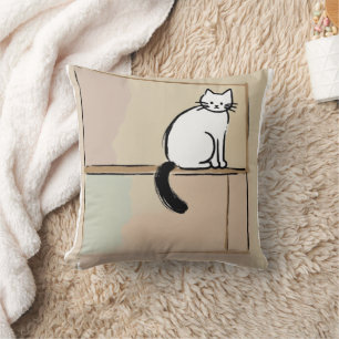 Cojín Decorativo Decoración minimalista para el hogar con gato en b
