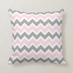 Cojín Decorativo Decoración moderna rosa y gris Chevron sofá almo