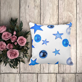 Cojín Decorativo Decoración Navidad moderna con adornos azules