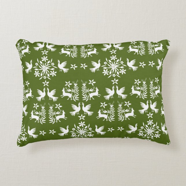 Cojín Decorativo Decoración Otomi Mexicana (Anverso)