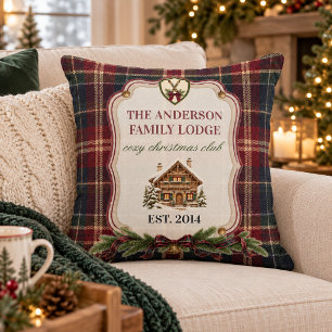Cojín Decorativo Decoración personalizada de lodge navideño con tar