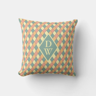 Cojín Decorativo Decoración Retro Harlequin Monograma Diamante Hoga