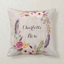 Cojín Decorativo Decoración salvaje floral del cuarto de niños de