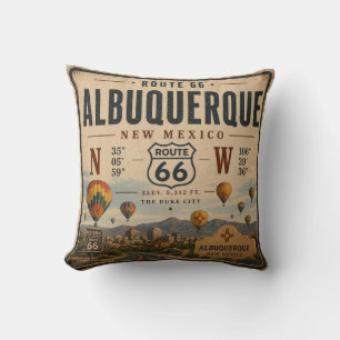 Cojín Decorativo Decoración Vintage de la Carretera de Nuevo México