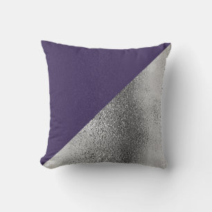 Cojín Decorativo Decorador Violeta Púrpura y Metálico Plateado