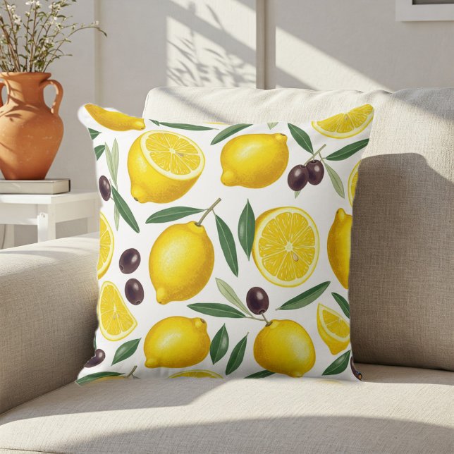 Cojín Decorativo Decorative Mediterranean Lemon and Olive Pattern  (Subido por el creador)