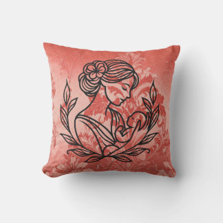 Cojín Decorativo Decorative Throw Pillow – Mother and Child Floral 
