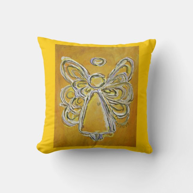 Cojín decorativo decorativo Ángel Amarillo y Blanc (Anverso)